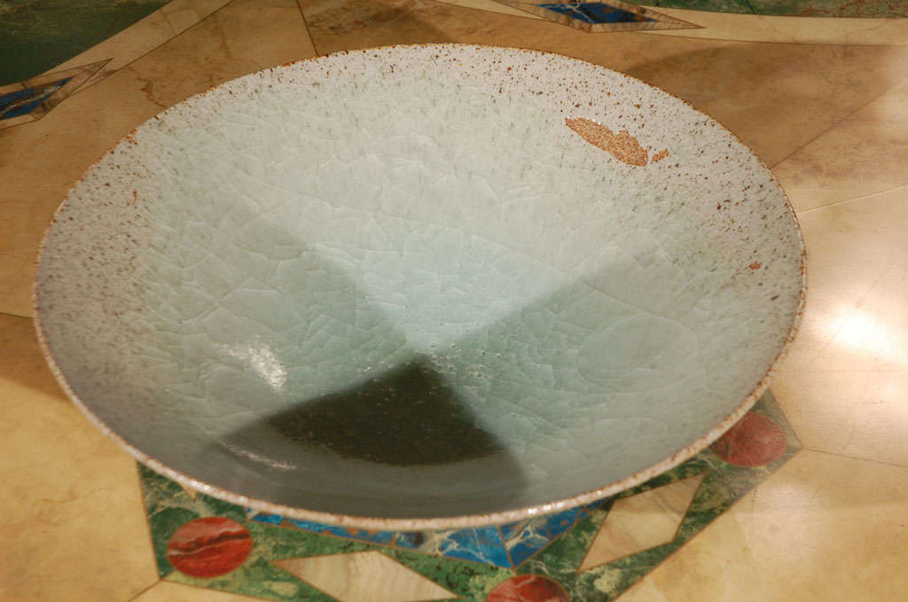 Uniquely Glazed Ceramic Bowl In Good Condition For Sale In Los Angeles, CA