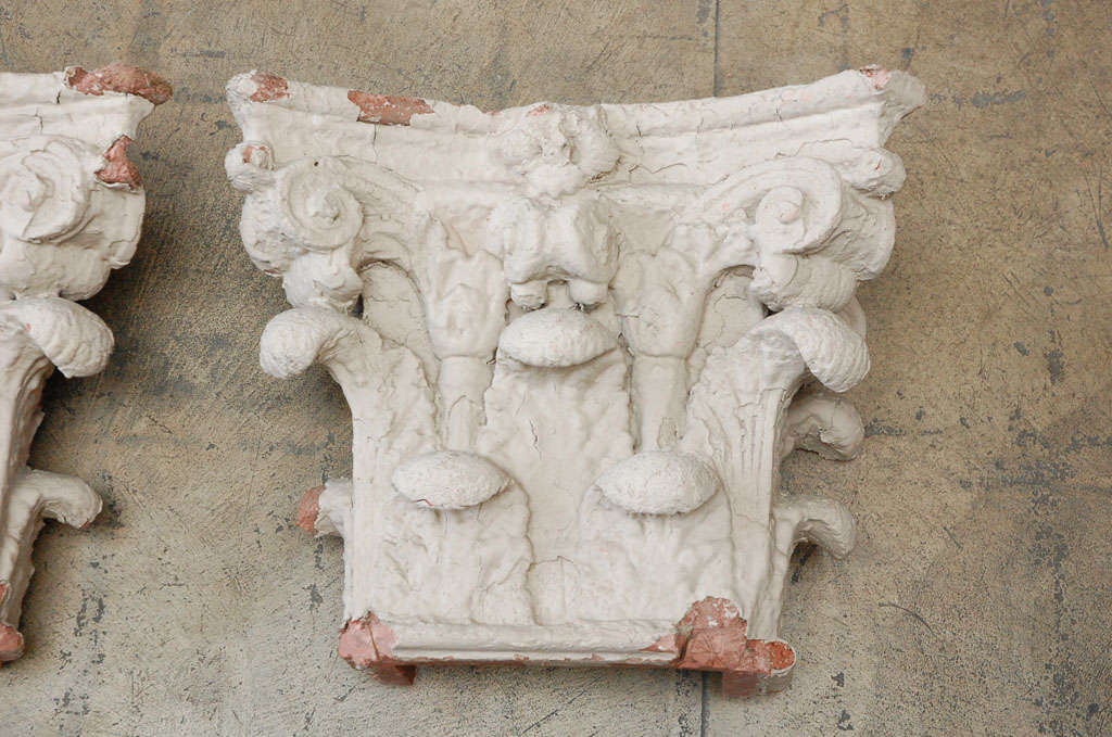Unknown Pair of Plaster Architectural Capitals, 19th Century For Sale