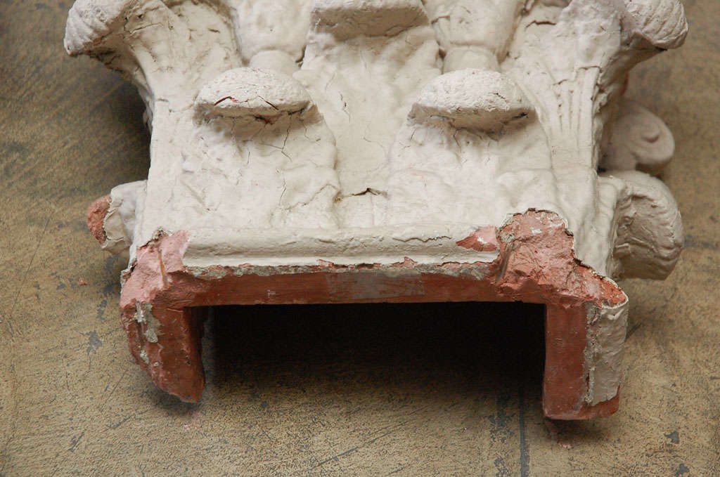 Clay Pair of Plaster Architectural Capitals, 19th Century For Sale