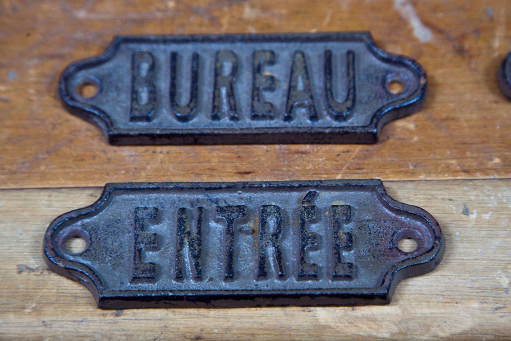 French Cast Iron Hotel Plaques 1