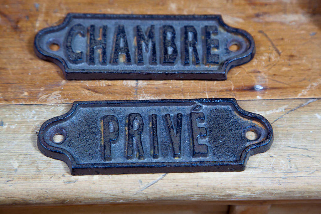 French Cast Iron Hotel Plaques 2