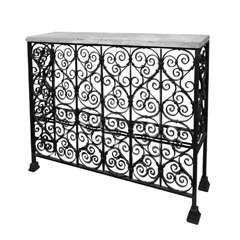 English Wrought Iron Console Table
