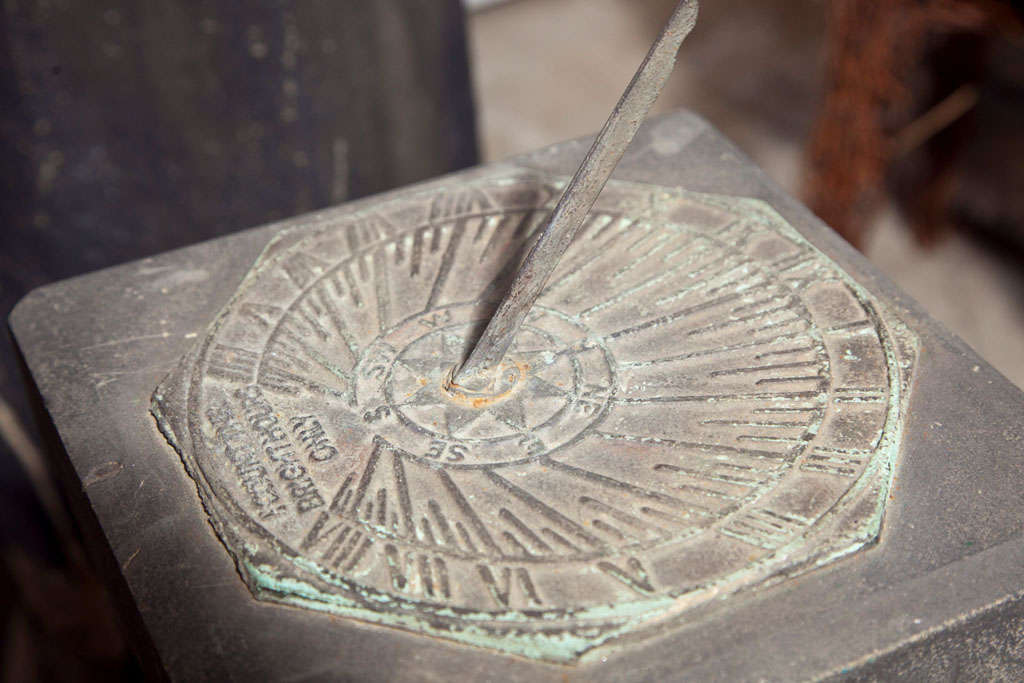 Bronze Elegant Welsh Carved Stone Sundial