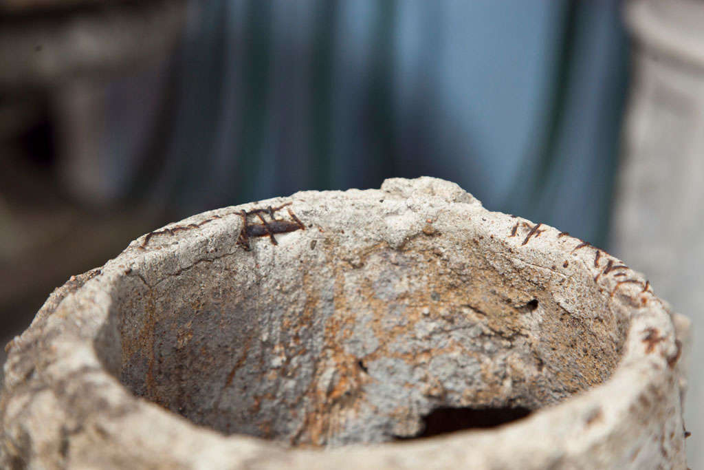 20th Century Authentic Pair of Faux Bois Tree Trunk Planters