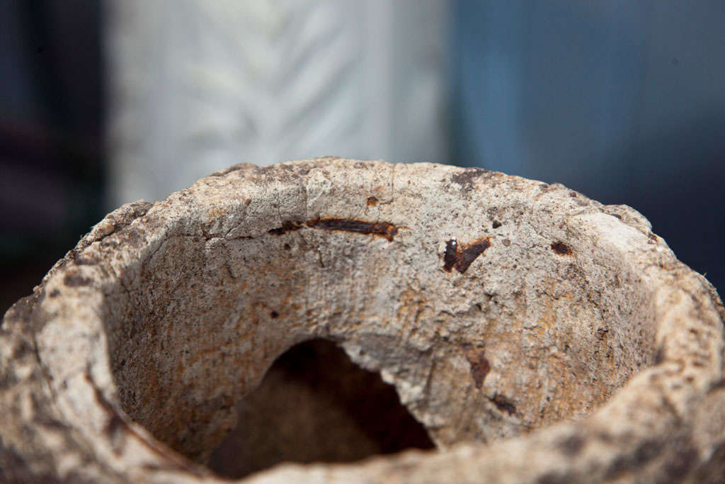 Authentic Pair of Faux Bois Tree Trunk Planters 1