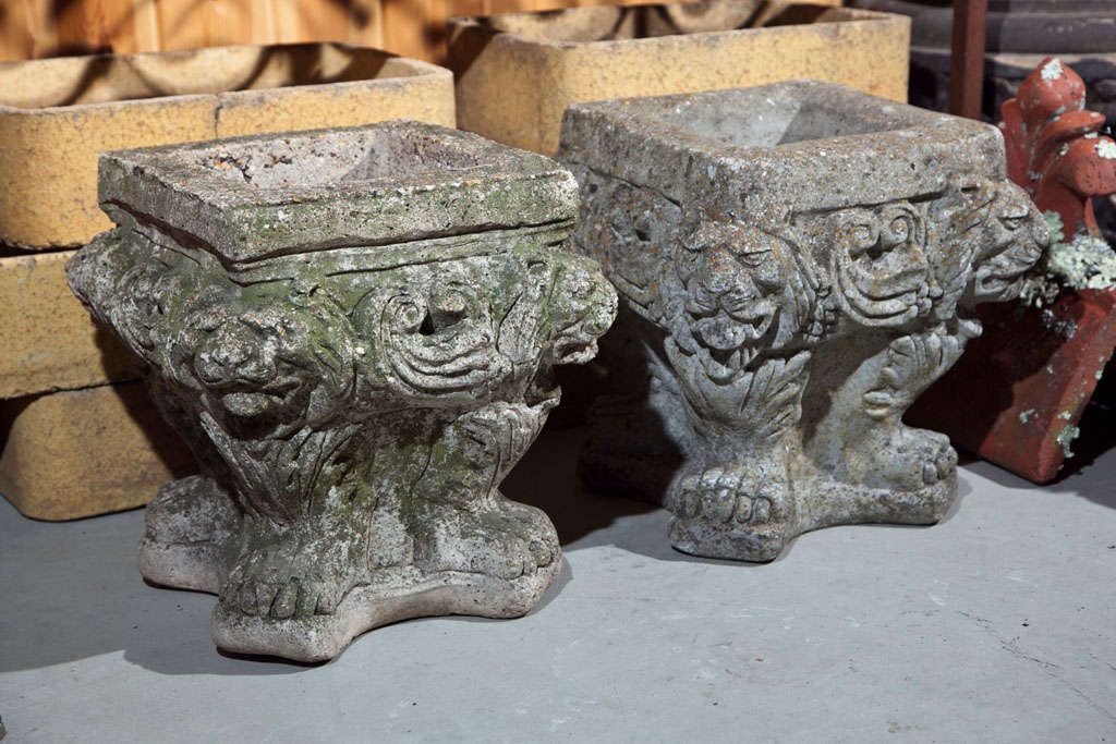 Highly Decorative English Cast Stone Planters