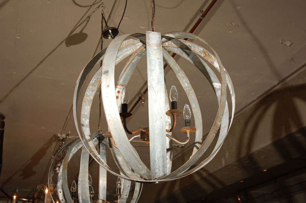 20th Century Metal Sphere Chandelier For Sale