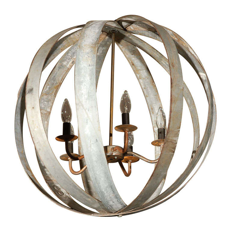 Metal Sphere Chandelier For Sale