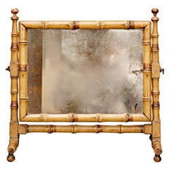 An English Faux Bamboo Table Mirror