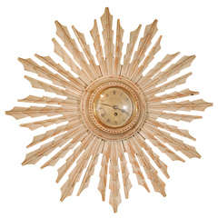 A Wood Starburst Form Clock from Chatsworth