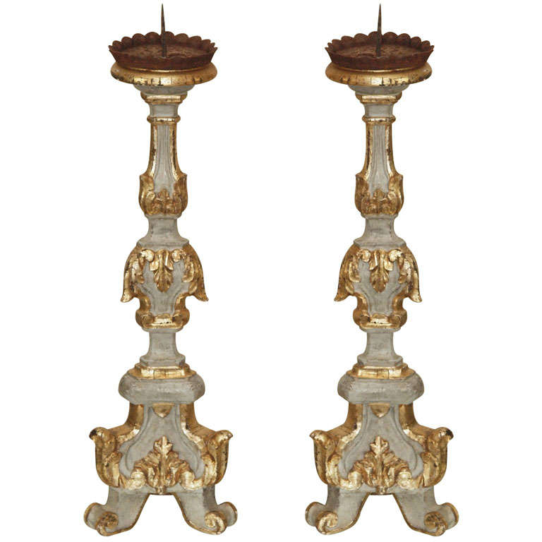 Pair of Italian Candlesticks For Sale