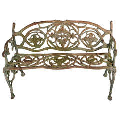 19th c French Cast iron Bench