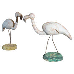 Antique pair of French Flamingos