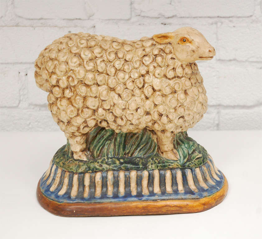 Majolica style ceramic sheep