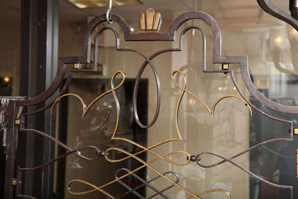 Mid-20th Century French 1940s Apartment Gate Attributed to Raymond Subes For Sale