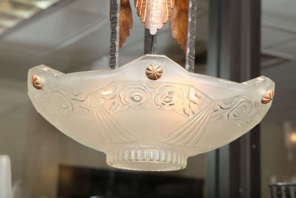 French Art Deco Chandelier by Sabino In Good Condition For Sale In Bridgewater, CT