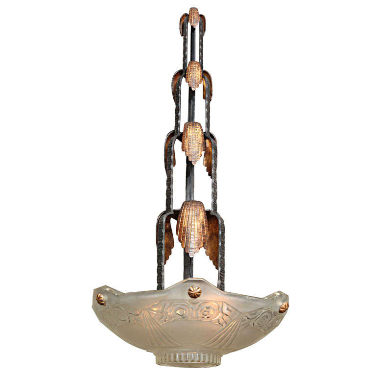 French Art Deco Chandelier by Sabino