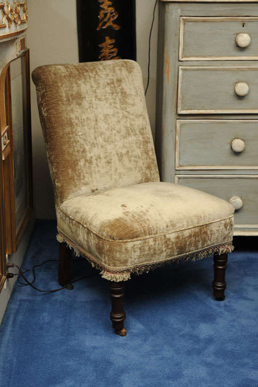 19th c. Pair of Edwardian Slipper Chairs