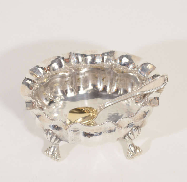 Sterling Salt  Cellar with Gilt Spoon by Buccellatti