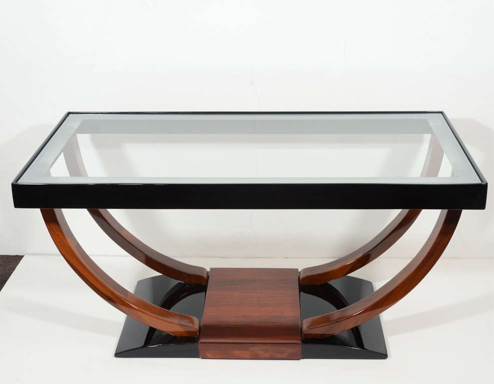 Machine Age inspired Art Deco cocktail <br />
table with 