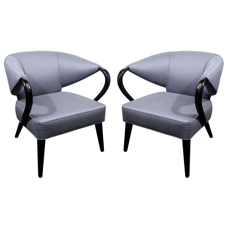 Pair of Mid Century Modernist Bentwood Arm Chairs