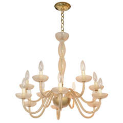 Spectacular Champagne Colored Murano Glass Chandelier