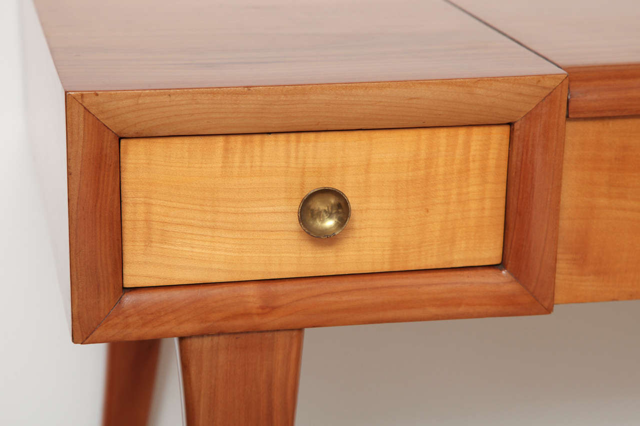 Art Deco TwoDrawer Vanity Table with Hinged Mirror, Italian, 1940 at