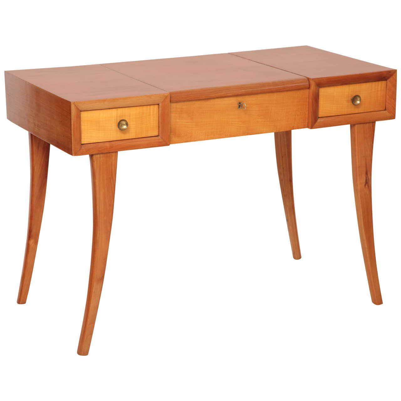 Art Deco TwoDrawer Vanity Table with Hinged Mirror, Italian, 1940 at