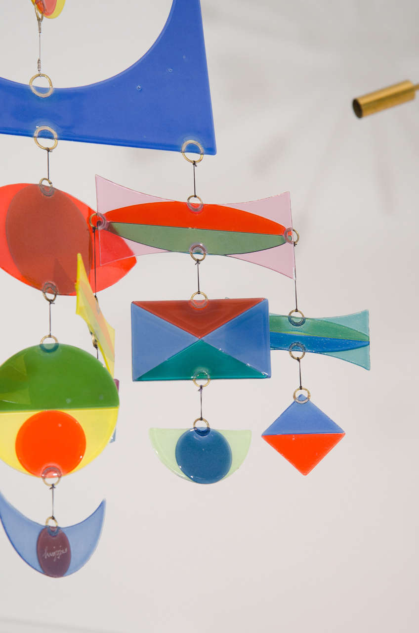 Late 20th Century Michael and Frances Higgins Glass Mobile from the 1990s For Sale
