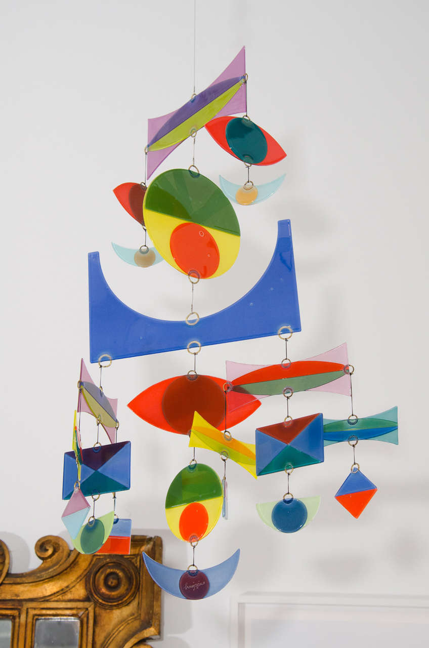 Michael and Frances Higgins Glass Mobile from the 1990s For Sale 4