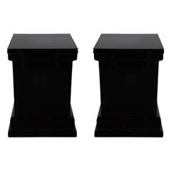 Machine Age Pair of Art Deco Style Skyscaper Pedestal End Tables