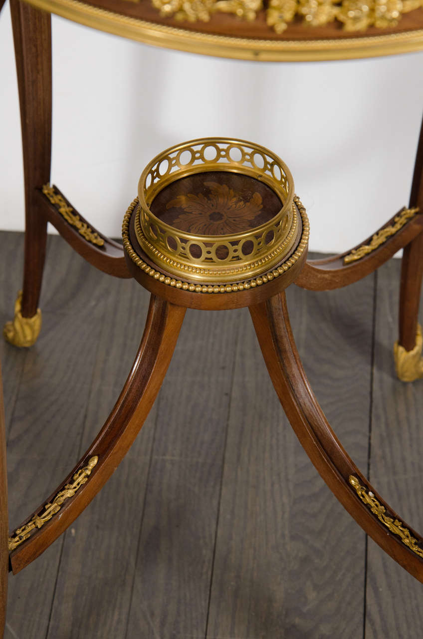 Elegant Ormolu-Mounted Louis XV Style Side Table with Exotic Marble Top 3