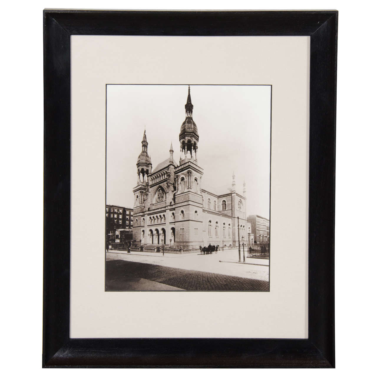 Vintage Black and White Photograph of "Temple Emanu-El"in New York City