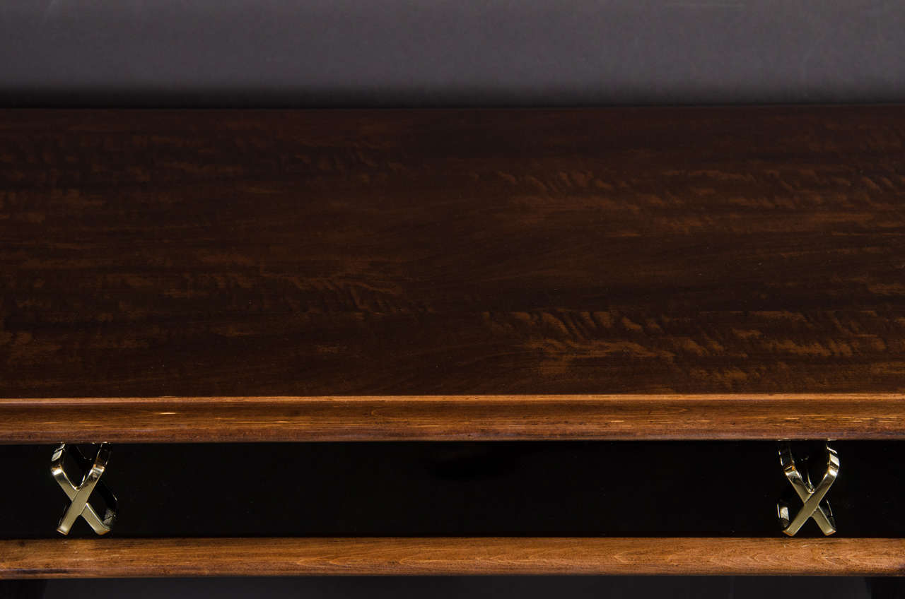 Mid-Century Modernist Desk or Vanity by Paul Frankl in Book-Matched Walnut In Excellent Condition In New York, NY