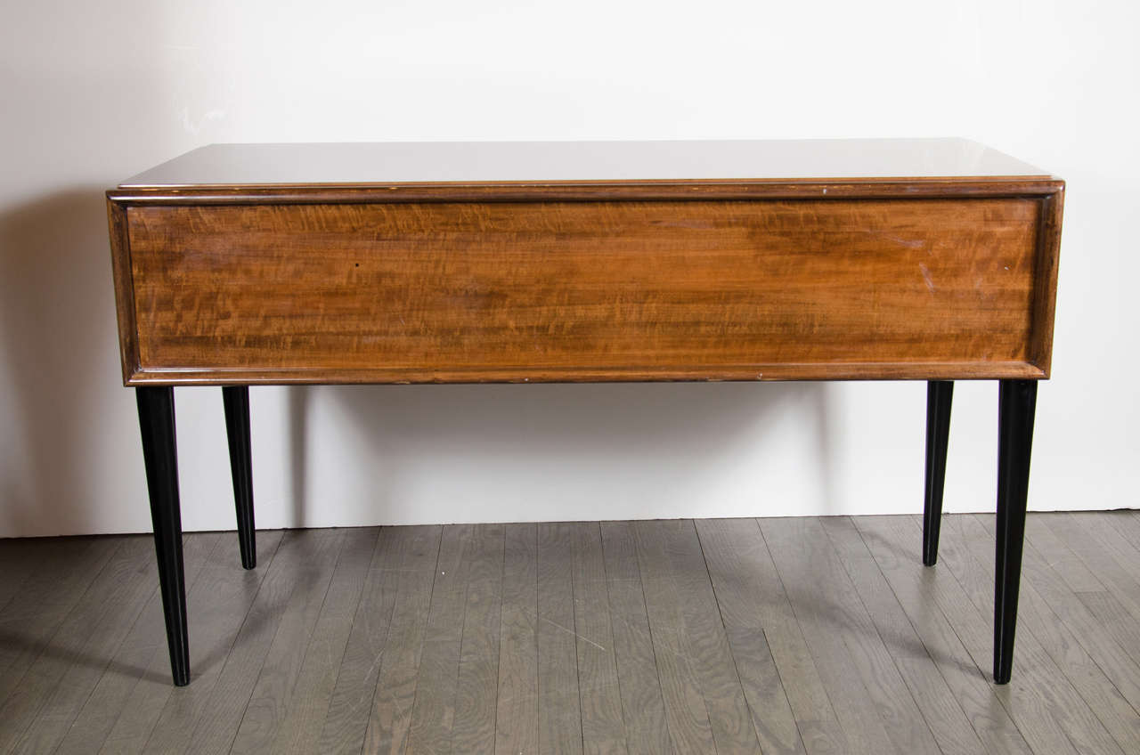 Mid-Century Modernist Desk or Vanity by Paul Frankl in Book-Matched Walnut 5