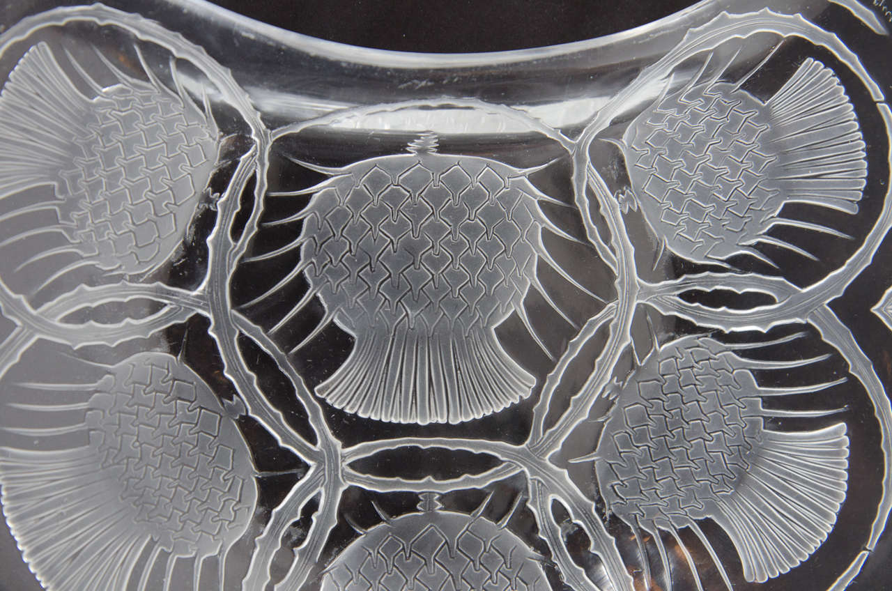 Gorgeous Lalique Hors d'Oeuvres Plates with Art Deco Detailing 2