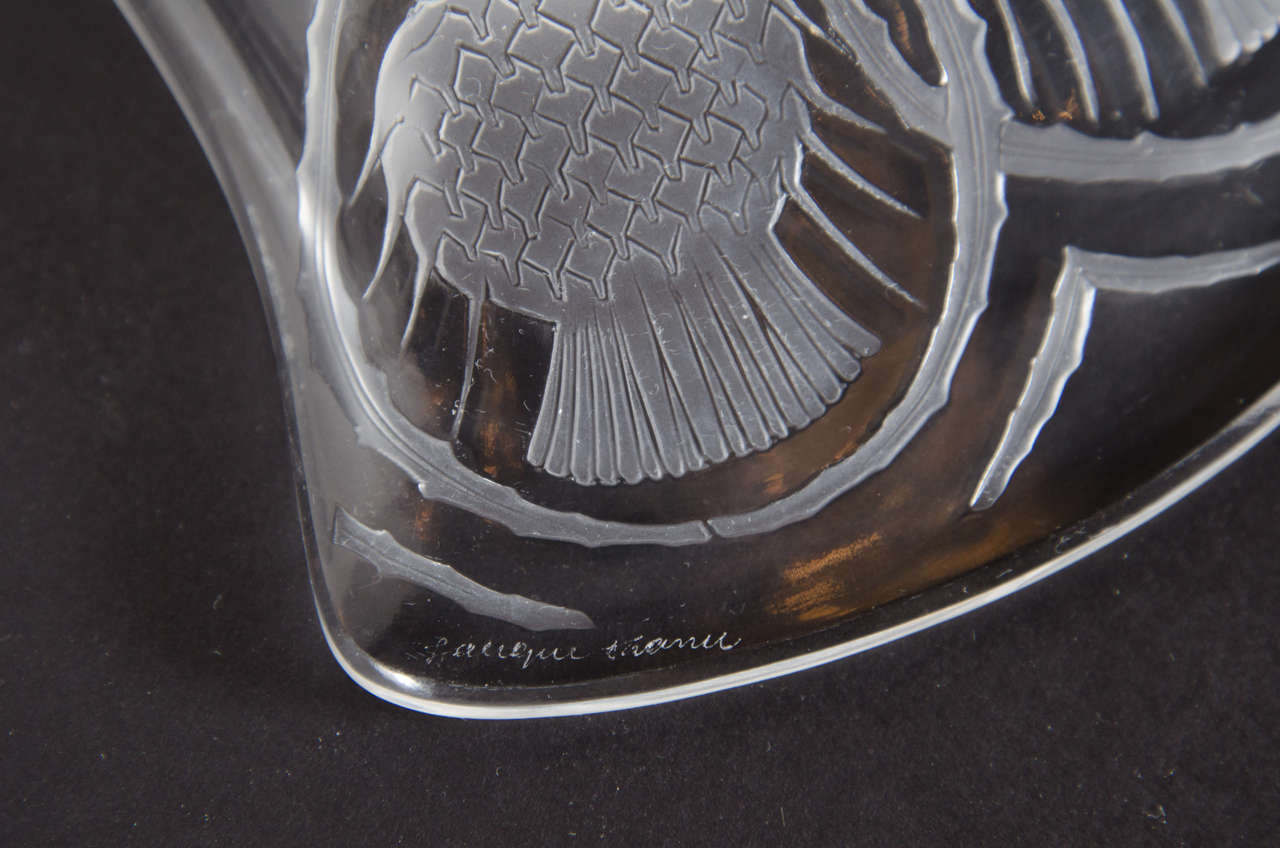 Gorgeous Lalique Hors d'Oeuvres Plates with Art Deco Detailing 4