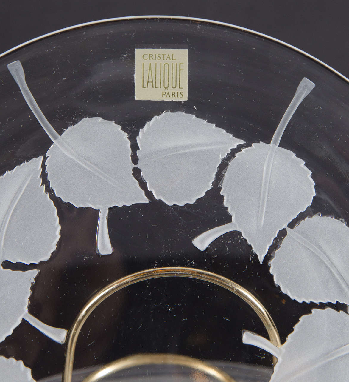 Set of Ten Lalique Glass Plates in Circular Art Deco Leaf Pattern Design 1