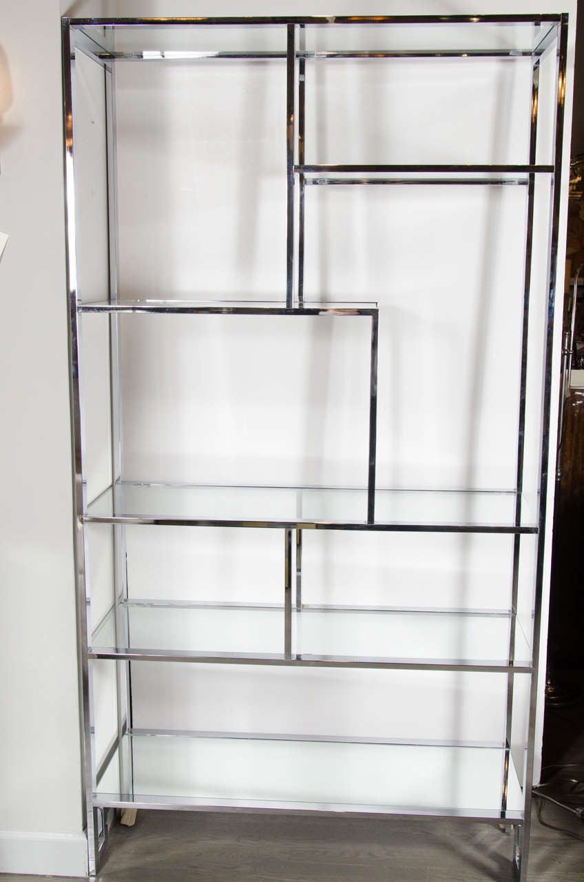 Mid-Century Modernist Etagere in Chrome by Milo Baughman
