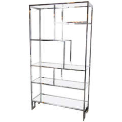 Mid-Century Modernist Etagere in Chrome by Milo Baughman