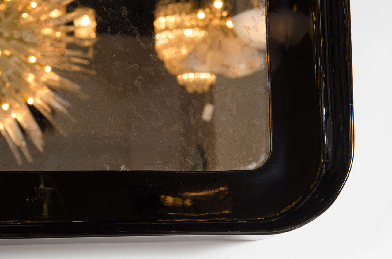 Mid-20th Century Mid-Century Modernist Shadowbox Design Mirror with Antiqued Mirror