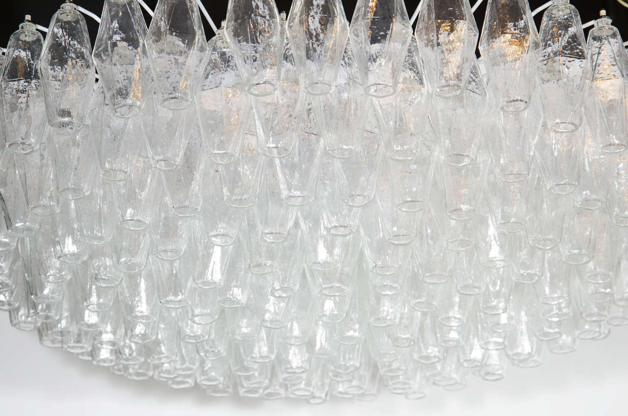 Mid-Century Modern Ultra Chic Handblown Murano Glass Polyhedral Chandelier by Venini
