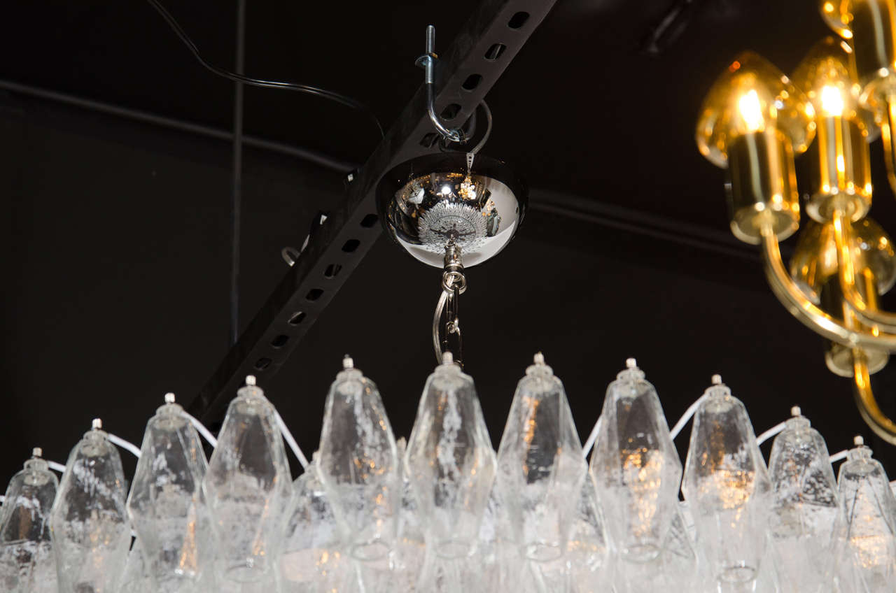 Ultra Chic Handblown Murano Glass Polyhedral Chandelier by Venini In Excellent Condition In New York, NY