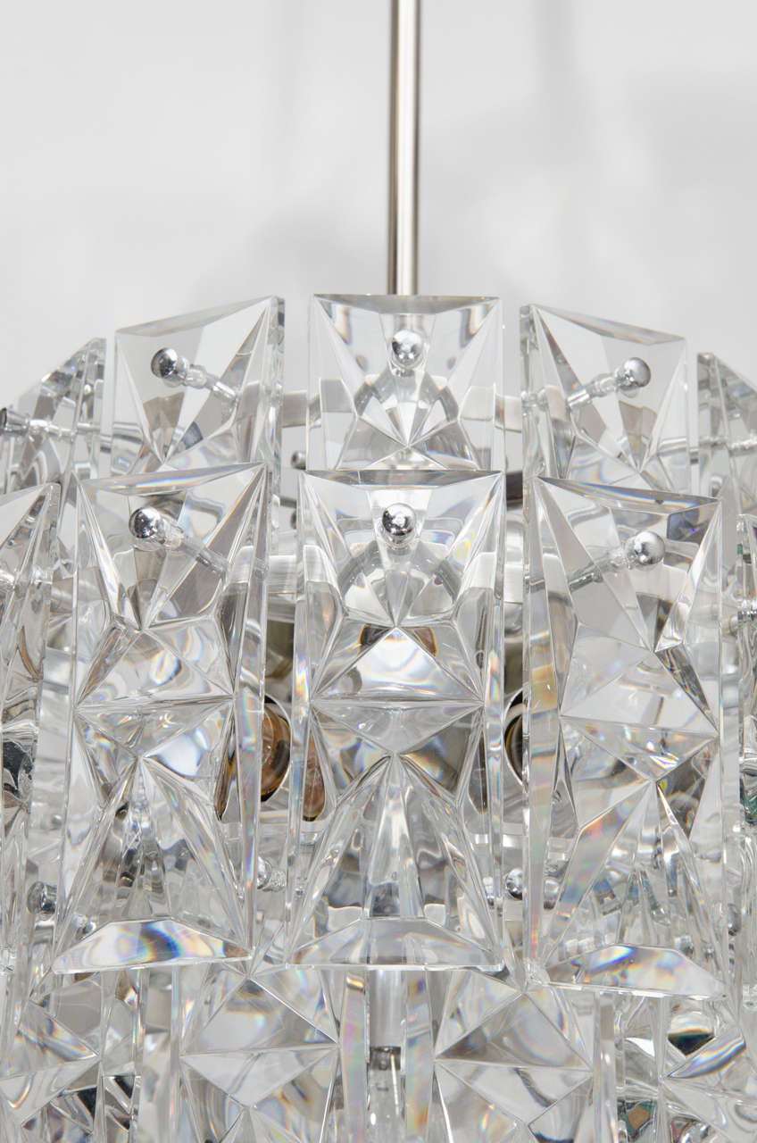Mid-Century Modernist Three-Tier Chandelier by Kinkeldey In Excellent Condition In New York, NY