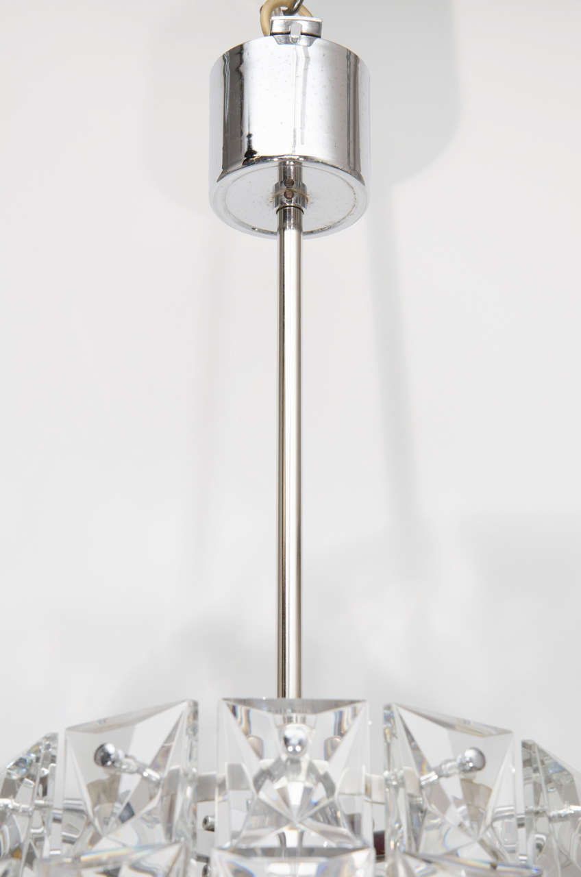 Mid-20th Century Mid-Century Modernist Three-Tier Chandelier by Kinkeldey