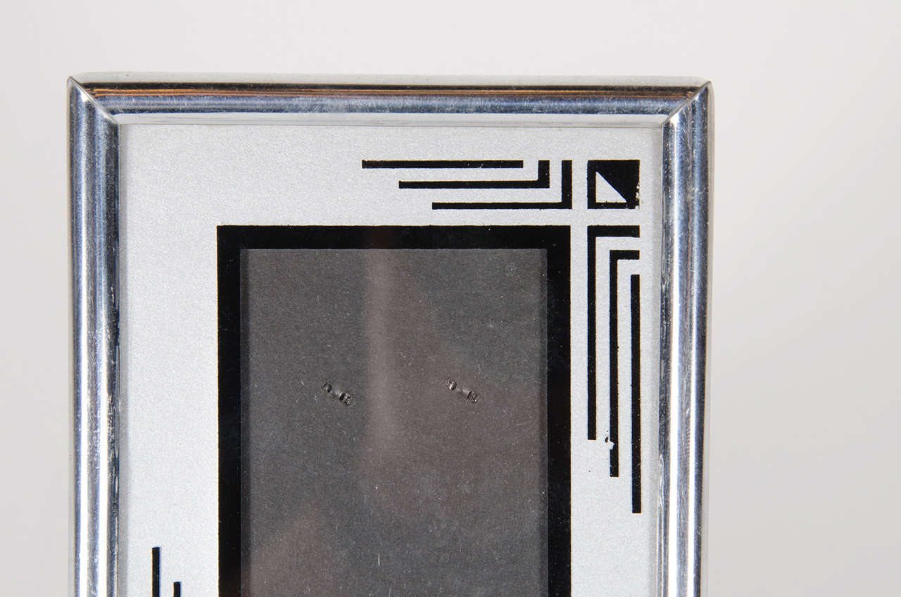 Art Deco Chrome and Reverse Painted Frame at 1stDibs art deco picture