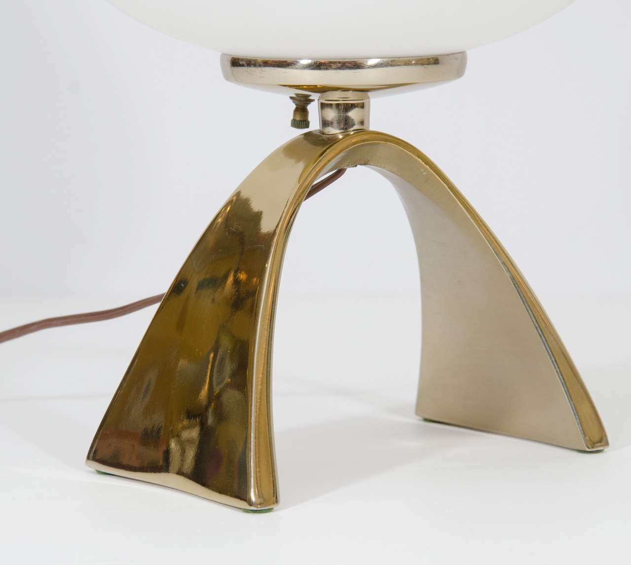 Mid-Century Modern Pair of Sculptural Brass Lamps by Bill Curry for Laurel