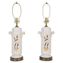 Pair of Glazed Blackamoor Lamps 5