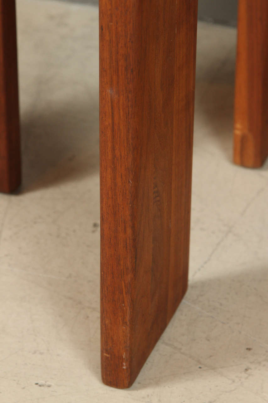 Walnut and Slate Custom Side Table by Phillip Lloyd Powell In Excellent Condition In Los Angeles, CA