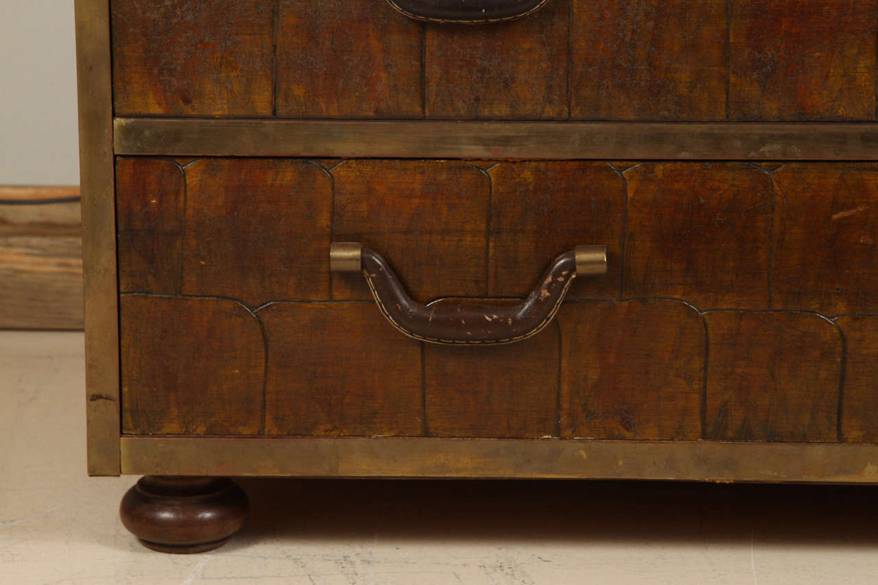 Pair of Rare Sarried Chests with Scribed Walnut Veneer In Excellent Condition In Los Angeles, CA